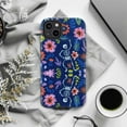 thumbnail image 6 of Floral Skeleton Phone Case, Colorful Flower and Dancing Skeleton Design, Unique Artistic Protective Cover for iPhone 16 15 14 13 12 11 Pro Plus Mini, 6 of 6