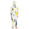 thumbnail image 3 of Vzayyk 4T-14Y Size Aviliable Cozy One-Piece Footless Sleeper Pajama Yellow and Blue Triangles Dots, 3 of 8
