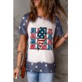 thumbnail image 1 of ABPHQTO Camiseta gráfica con estampado de estrellas y relámpagos de la bandera estadounidense MAMA azul para mujer, 1 of 5