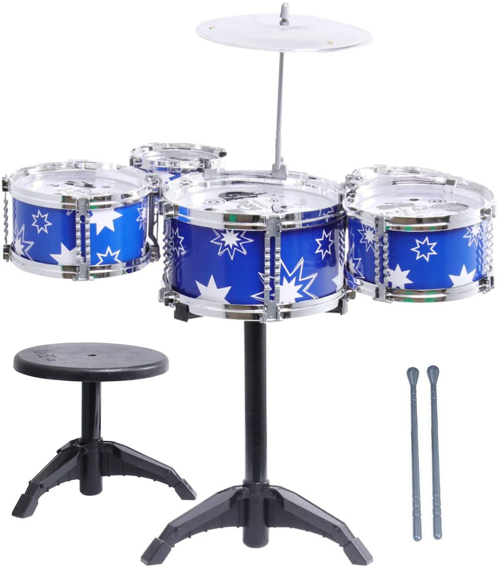 Kids Jazz Drum Set Musical Educational Instrument Band Play Toy with Sticks Mini