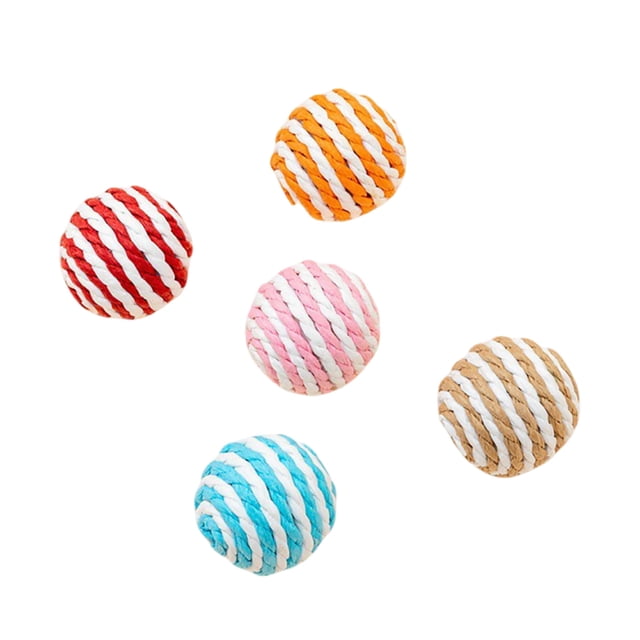Interactive Rolling Cat Toy with Sisal String and Rattle for Indoor Exercise and Entertainment