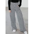 thumbnail image 5 of Casual Women's White Checkerboard Drawstring Pants – Stylish Autumn Essential for Daily Wear, XL, 5 of 5