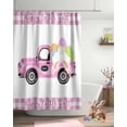 thumbnail image 4 of Easter Shower Curtain Easter Eggs Truck Shower Curtains for Bathroom Decor Bunny Tail Check Plaid Bath Curtains Sets for Spring Easter Bathroom Decor Fabric Waterproof Small Stall 36" X 72", 4 of 6