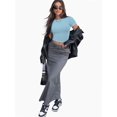 thumbnail image 4 of Womens Slim Fitted Crop Tops - Basic Crew Neck Short Sleeve Casual Tees for Going Out, 4 of 5
