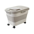 thumbnail image 4 of Pet Dog Cat Food Storage Container Dispenser Organizer with Wheels Rice Case Khaki, 4 of 8