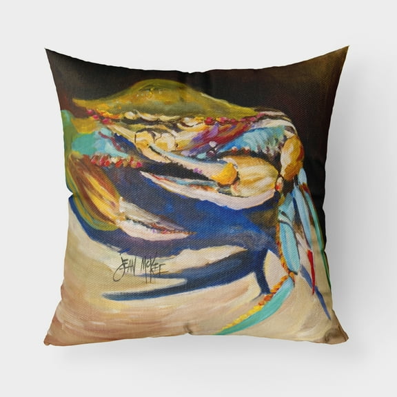 Carolines Treasures JMK1258PW1818 Crab to Claw UP Crab Canvas Fabric Decorative Pillow  18H x18W multicolor