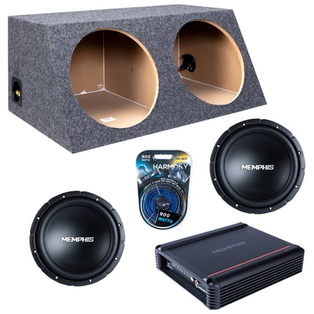 Hatchback Sealed Dual Enclosure w/ SRX1240 12" 500W RMS Sub, SRX500D.1 500W Amplifier, 8GA Amp Kit