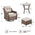 thumbnail image 3 of Bellefurn Luxury Outdoor Swivel Chairs Set with 6 inch Thick Cushions,Patio Wicker Swivel Rocking Chairs with Ottomans and Side Table,Patio Furniture Chairs Set for Balcony,Porch,Garden, 3 of 10