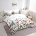 thumbnail image 3 of Homewish Vintage Floral 7-Piece Bedding Comforter Set,Colorful Natural Plant King Bedding Sets,Green White Yellow Bed Sheets For Girls,Breathable Home Decor Reversible, 3 of 8