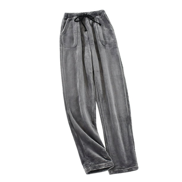 Pantalones de pijama de franela para mujer: forro polar coral, boca ancha, gruesos y cálidos, ropa de estar por casa para otoño/invierno (Nota: los datos originales pueden contener errores de género)