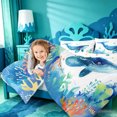 thumbnail image 3 of meiyoeat Watercolor Whale Ocean Full Size Comforter Sets,Sea Print Bedding Comforter Set For Girl,Reversible,3 Pieces,1 Comforter and 2 Pillowcases, 3 of 7