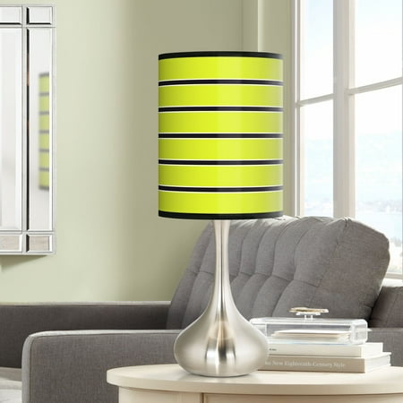 Giclee Glow Bold Lime Green Stripe Giclee Droplet Table Lamp