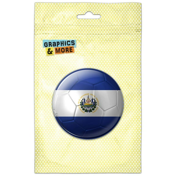 El Salvador Flag Soccer Ball Futbol Football Pinback Button Pin Badge