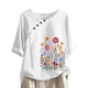 thumbnail image 2 of Fiudx Tops para Mujer Top de Manga Corta con Cuello Redondo y Botones Regulares con Estampado Sexy de Verano para Mujer, 2 of 6