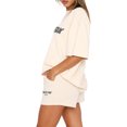 thumbnail image 3 of Hombres Mujeres Camiseta Pantalones Cortos Cuello Redondo Moda Chándal Conjunto Manga Corta Transpirable, 3 of 7
