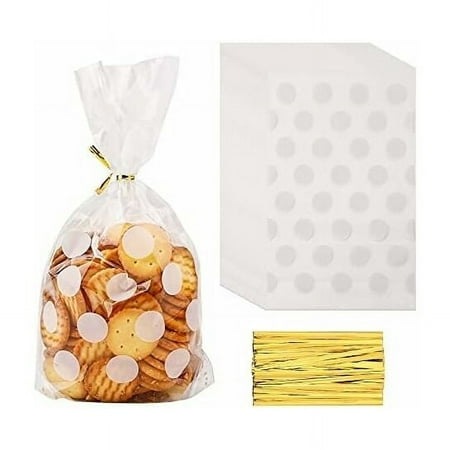 

Stand-Up Bags For A Touch Of Whimsy Polka Dot Clear Plastic Bag With Twist Ties For A Unique Gift Or Party Display