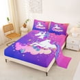 thumbnail image 2 of Erosebridal Girls Unicorn Full Size Sheets,Colorful Blossom Flowers Bed Sheets For Kids 4pcs, 2 of 6