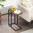 thumbnail image 2 of VECELO C-Shaped End Table, Side Table for Sofa, Couch Table with Metal Frame, Small TV Tray Table for Living Room, Bedroom, Brown, 2 of 6