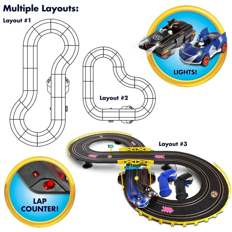 Sonic & Shadow RC Slot Car Set Race Set - Walmart.com