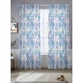 thumbnail image 3 of Sheer Curtains 84 Inches Long 2 Panels, Ocean Watercolor Seaweed Rod Pocket Curtain Voile Draperies, Blue Pink Sea Marine Life Light Filtering Window Treatment for Living Room Kitchen Bedroom, 3 of 8