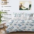 thumbnail image 3 of Blue Gray Duvet Cover Set Queen Size, Eucalyptus Leaves White Background 4 Piece Soft Microfiber Bedding Set with 1 Duvet Cover, 1 Flat Sheet, 2 Pillowcases, 3 of 9