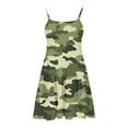 thumbnail image 6 of AHTJRT Girls Casual Dress Fashion Camo Print Spaghetti Straps Sundress Loose Sleeveless Maxi Dress for Travel Hiking Camping Green#01 9 Years, 6 of 7