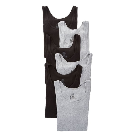 Hanes Tank 6-Pack Ultimate ComfortSoft Dyed Tagless Wicking Cool Comfort Ribbed