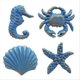 thumbnail image 1 of 4Pcs Retro Marine Style Cast Iron Drawer Handle,Blue, 1 of 5