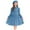 Blue, variant on Girls Long Sleeve Dress Set Lapel Button Down A Line Plain Dresses with Belt Hat Junior Cute Trendy Frocks Outfits