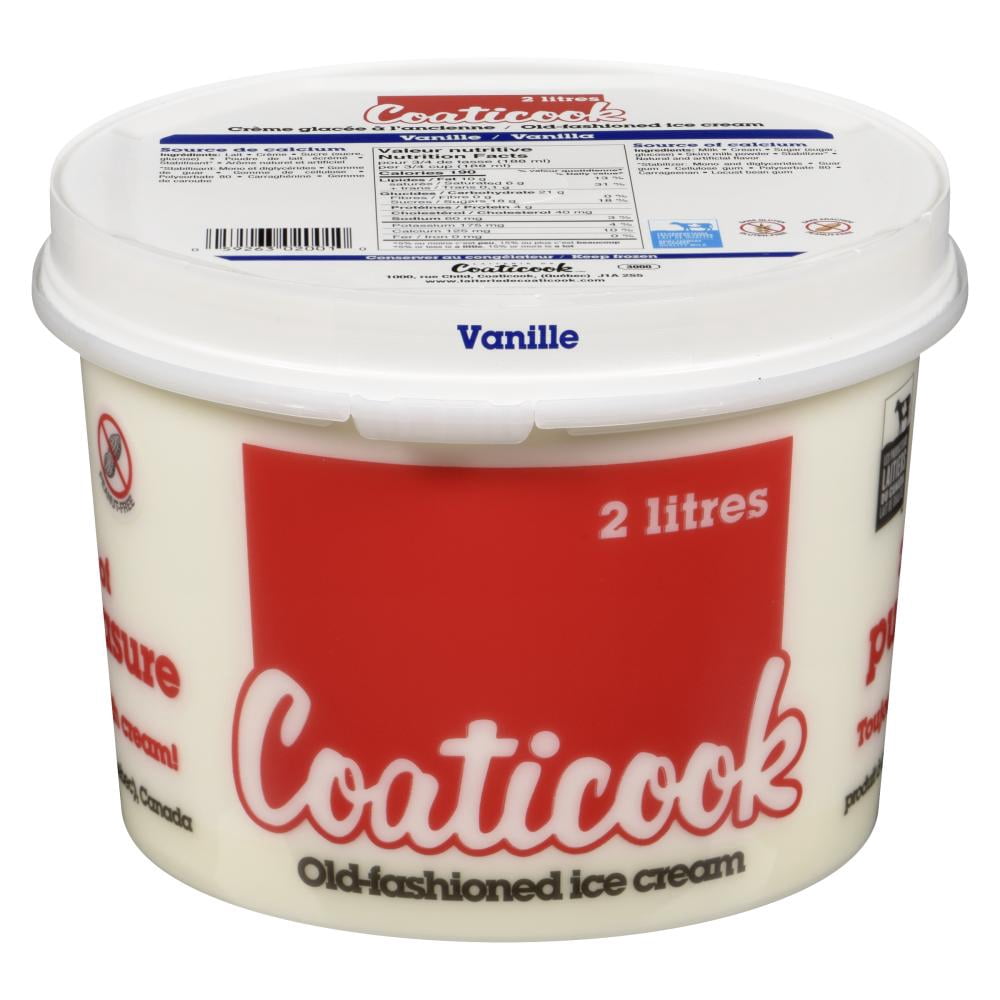 Coaticook Vanilla Ice Cream, Peanut-Free, Gluten-Free, 2 L