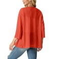 thumbnail image 6 of Cueply Women's Cardigan 3/4 Sleeves Lightweight Casual Open Front Shrug Drape Knit Sweater Tops, 6 of 7