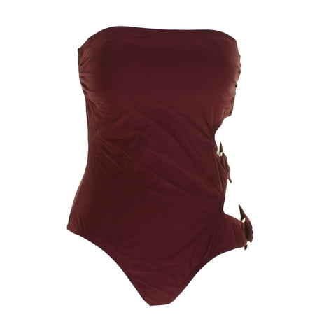UPC 755448777341 product image for Vince Camuto Fig Red Cut-Out Side Bandeau One-Piece Swimsuit 8 | upcitemdb.com