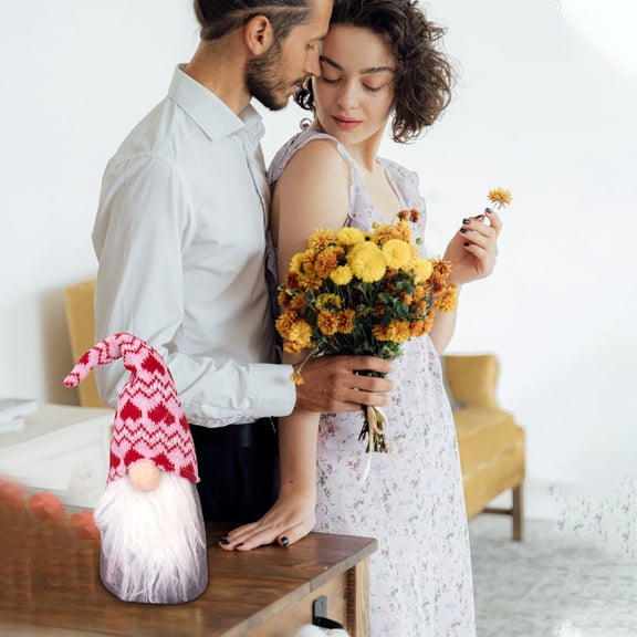 JingChun 1Pc Valentines Day Gnomes for Home Decor Table Gnome Decorations Swedish Plush Elf Scandinavian Tomte Elf Ornaments Sweet Gifts Him Her