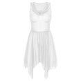 thumbnail image 4 of Aiihoo Women's Modern Lyrical Dance Dress See-Through Contemporary Dancing Dress Ballet Gymnastics Leotard Silver XXL, 4 of 7