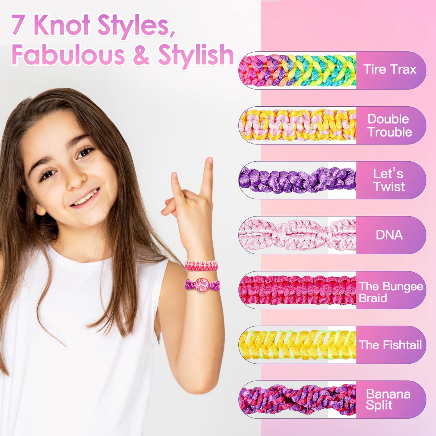 66Pcs DIY Charm Bracelet Making Kit with Gift Box, Jewelry Making Kit for 6-12 Years Old Kids