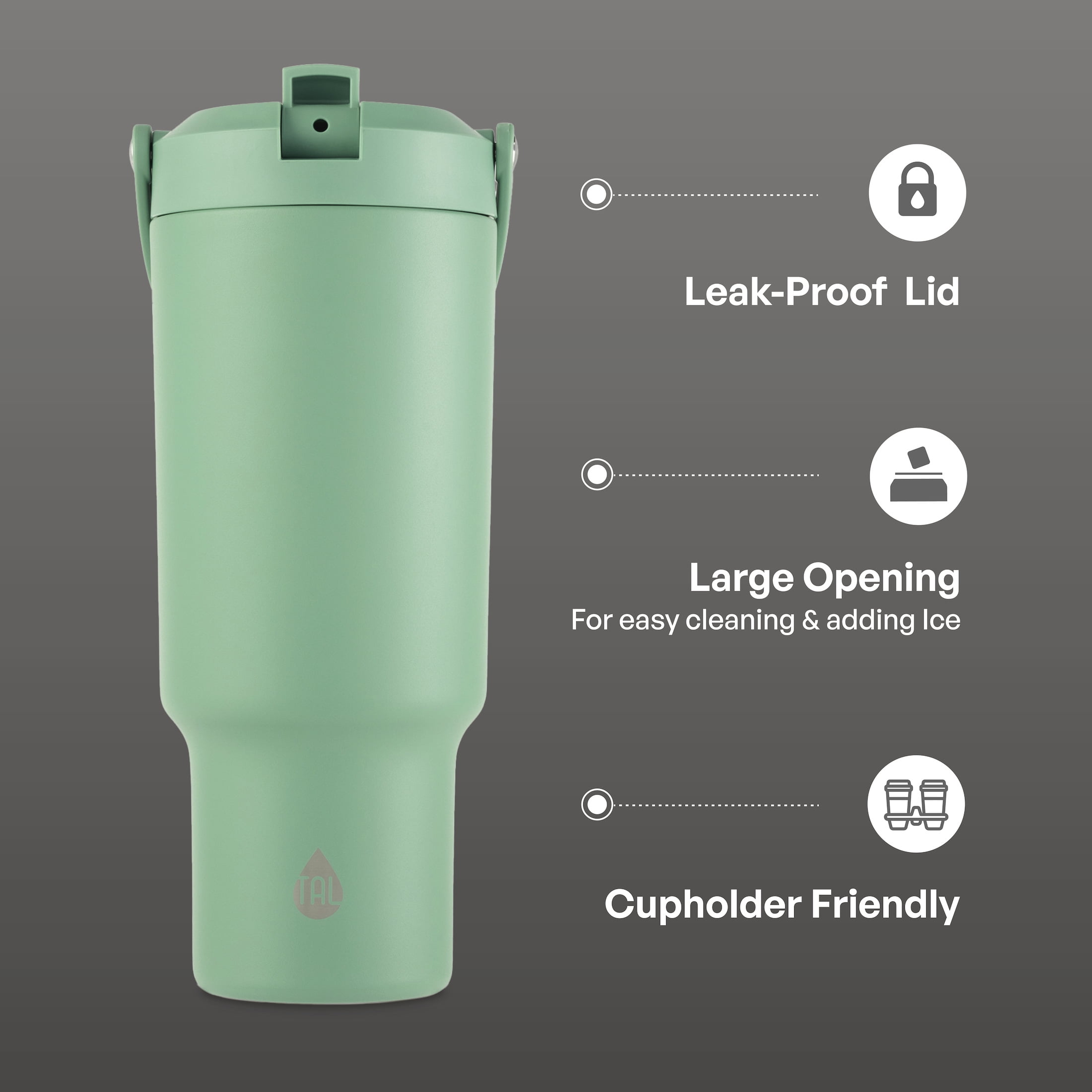 Tal 40 oz Insulated Tumbler with Straw Sage