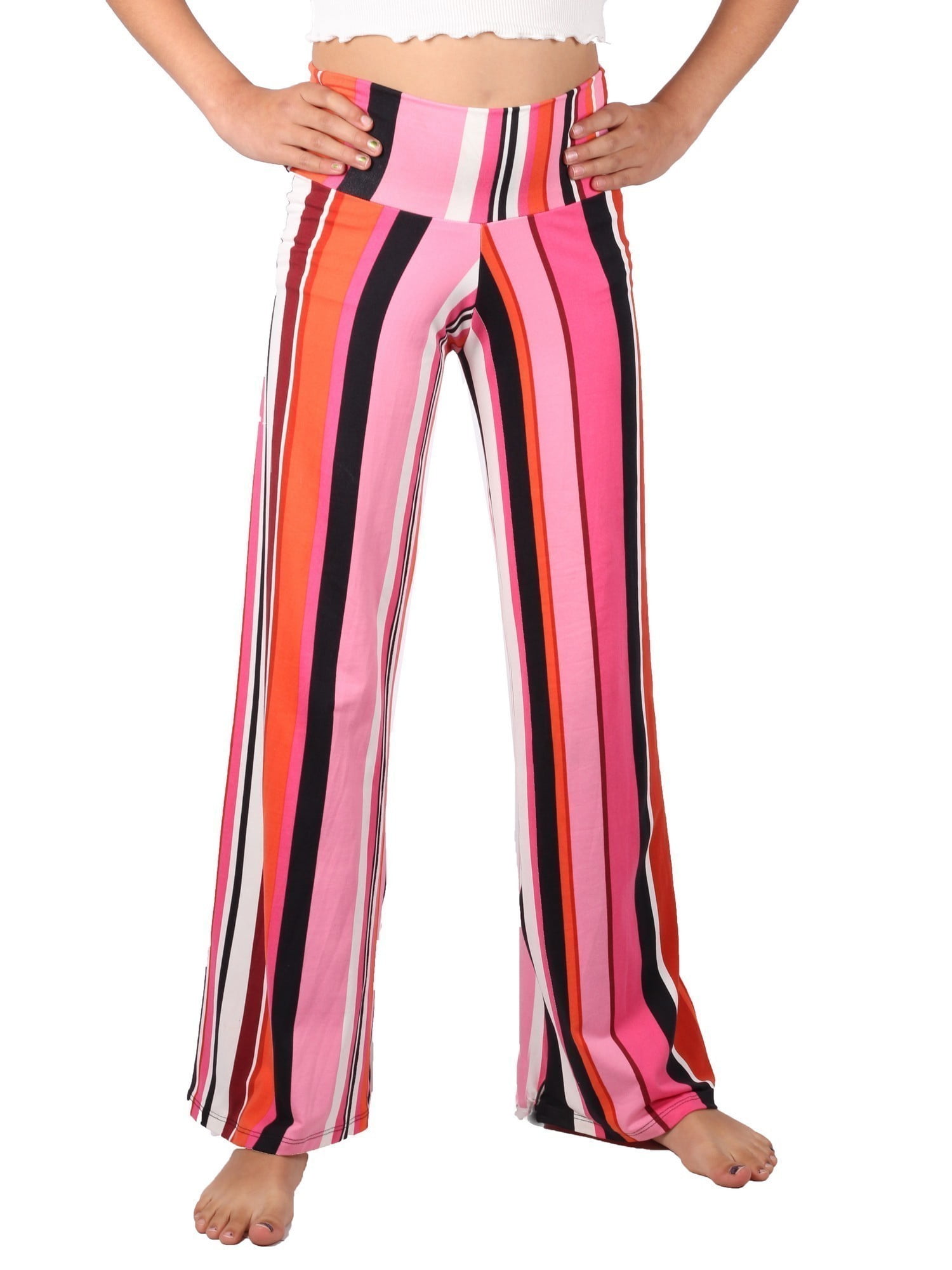 pink striped palazzo pants