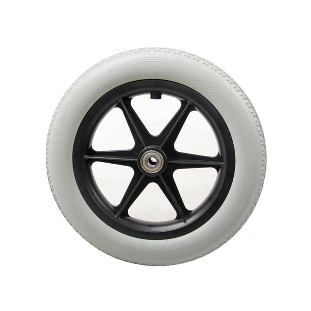 Xingzhi Roue Arrière de Remplacement pour Fauteuil Roulant de 12 Pouces pour Fauteuils Roulants et Marchettes Accessoires Gris