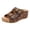 Khaki, variant on Women's Vintage Buckles Platform Wedge Slippers Walking Sandals Comfortable Retro Open Toe Chunky High Heels Beach Summer Slip on Slides Blue Size 6