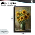 thumbnail image 4 of Stupell Industries Transitional Moody Sunflower Vase Black Floating Frame Canvas Art, 17 x 25, by Creative Studio, 4 of 8