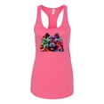 thumbnail image 2 of Colorful Neon Seal Animal Lover Ladies Racerback Tank Top, Hot Pink, Medium, 2 of 3
