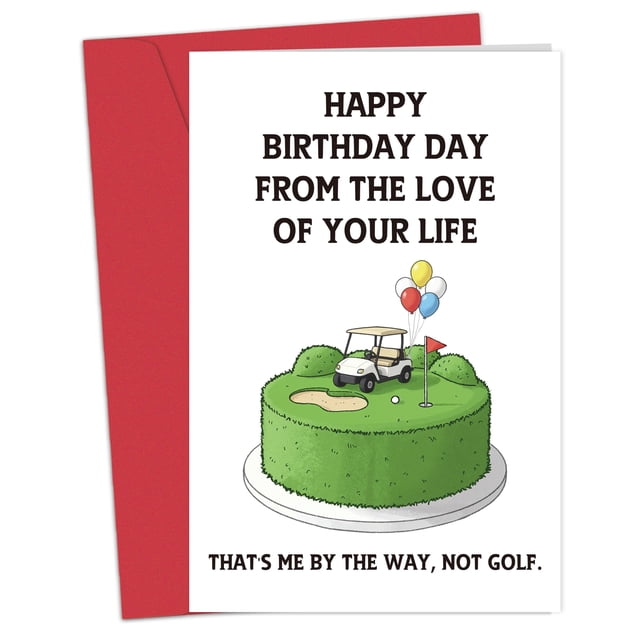 Tarjeta de cumpleaños divertida de golf para esposo Heollaok