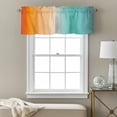 thumbnail image 3 of Orange Turquoise Gradual Valance Curtain for Windows Abstract Modern Rod Pocket Curtain Valances Short Window Treatments Panels for Kitchen Bathroom Laundry Room Basement 42 x 18 Inch, 3 of 9