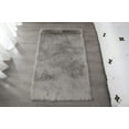 thumbnail image 4 of 84"x60" Ultra Soft Fluffy Rugs, Faux Fur Sheepskin Area Rug for Bedroom Bedside Living Room Carpet, Nursery Washable Floor Carpets, Soft Luxury Rug, Light Gray, 4 of 7
