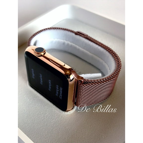 24K Rose Gold Plated 42MM Iwatch (GEN 1) Rose Milanese Loop