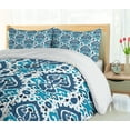 thumbnail image 5 of Ambesonne Ikat Duvet Cover Sets, Tribal Motifs in Aztec Style, 2-King, Sea Blue and White, 5 of 7
