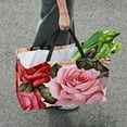 thumbnail image 7 of Rose Large Capacity Reusable Foldable Oxford Cloth Storage Bin Shopping Basket Shopping Bag Grocery Bags, 7 of 7
