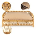 thumbnail image 2 of THE LICKER STORE Elevated 27.5" x 17" Bohemian Handwoven Rattan Pet Daybed with Machine-Washable Cushion, Natural, DBD1005A, 2 of 9