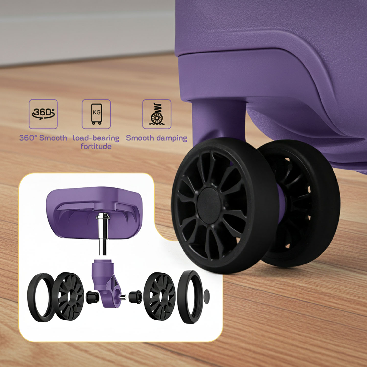 20" Carry On Luggage Airline Approved,Hardshell Suitcases with Spinner Wheels & TSA Lock,Lightweight Expandable Rolling Luggage, Purple - DQ135