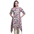 thumbnail image 1 of Bimba White Artistic Leaf & Floral Indian Tunic Tops For Girls Printed Casual Top For Women Ethnic Kurti XSmall, 1 of 6